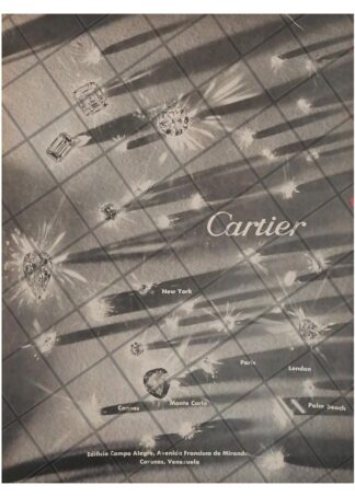 CARTEL PUBLICITARIO RETRO. DIAMANTES CARTIER 1958