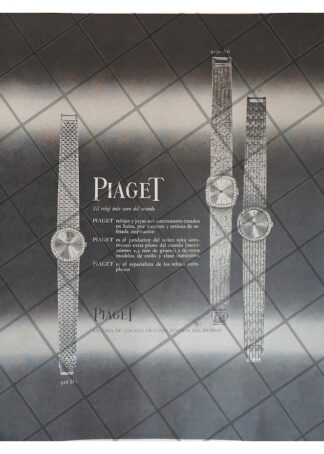 CARTEL PUBLICITARIO RETRO. RELOJES PIAGET 1965 /20