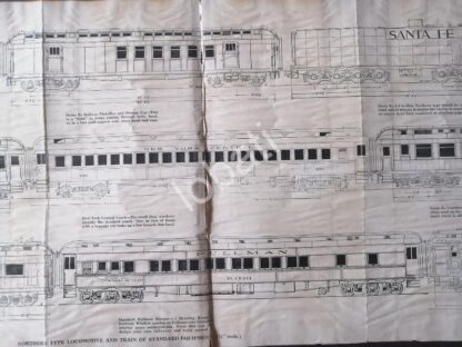 GRABADO ANTIGUO TRENES PULLMAN SANTA FE, ETC 1928 - Image 3
