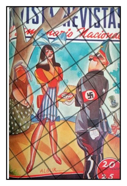 CARICATURA ANTIGUA. HITLER SEDUCE A ARGENTINA 1942
