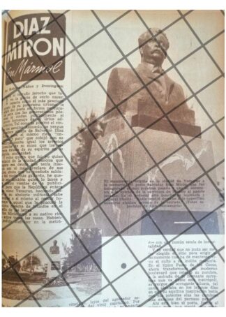 AFICHE RETRO INAUGURAN ESTATUA A DIAZ MIRON 1942