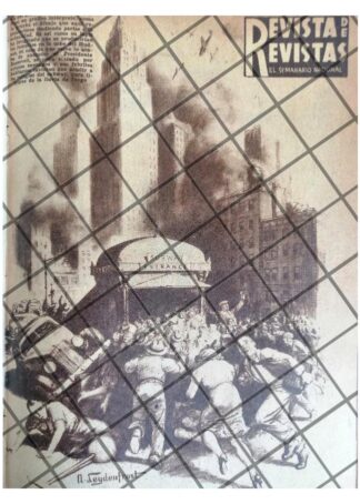 GRABADO RETRO ATAQUE A NEW YORK 1941 ALEX LEYDENFROST