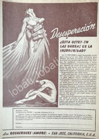 CARTEL ANTIGUO ORIGINAL DE CAMPAÑA DE LOS ROSACRUCES AMORC 1951 /196 / RLG