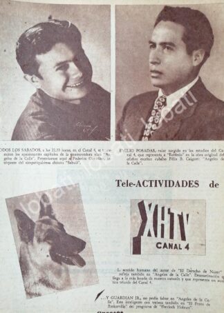 CARTEL ANTIGUO ORIGINAL DE EMILIO PASADAS EN RADIO DIFUSORA XHTV 1953 /41 /FEP