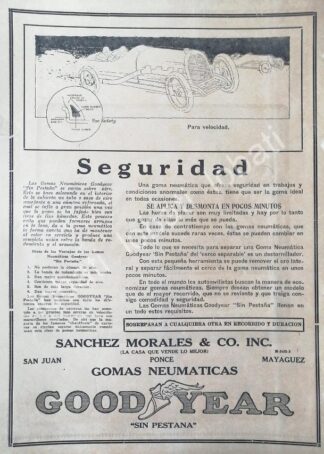 CARTEL ANTIGUO ORIGINAL DE DE LLANTAS GOODYEAR 1920 /61