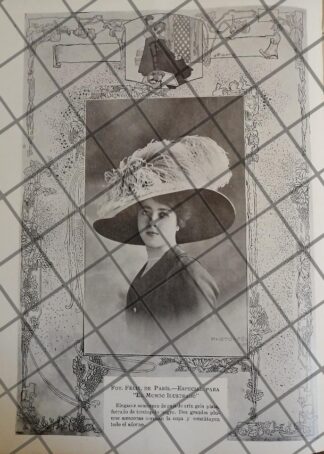 CARTEL ANTIGUO 1910 SOMBRERO DAMA. CASA FELIX DE PARIS /6