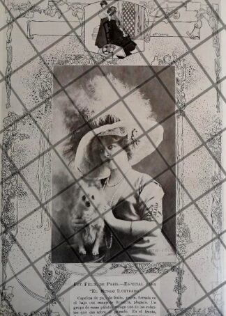 CARTEL ANTIGUO 1910 SOMBRERO DAMA. CASA FELIX DE PARIS /7