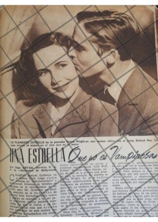 AFICHE RETRO LA ACTRIZ TERESA WRIGHT 1944