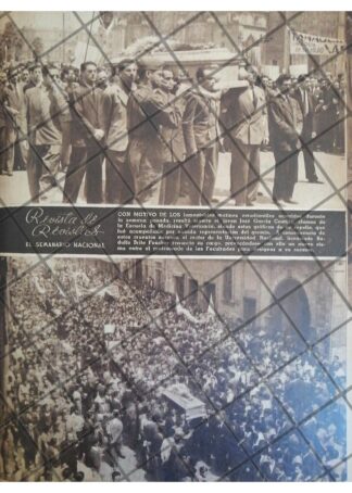 AFICHE RETRO DISTURBIO Y MUERTE EN UNAM 1944