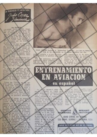 AFICHE RETRO BOXEADOR JULIO CESAR JIMENES 1944