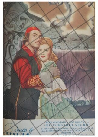 PORTADA RETRO PELICULA EL CORSARIO NEGRO 1944