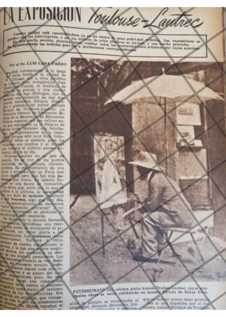 AFICHE RETRO EXPOSICION TOLOUSSE LAUTREC D.F 1944
