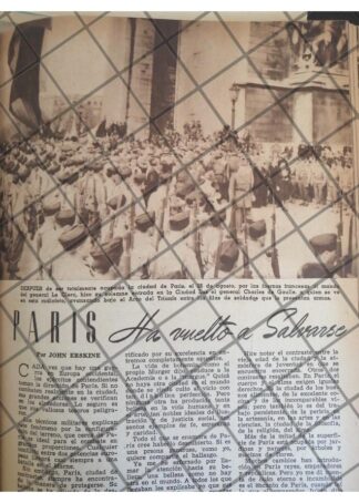 AFICHE RETRO PARIS ES LIBERADO 1944 GUERRA MUNDIAL