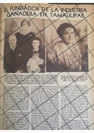 AFICHE RETRO FAMILIA RESENDEZ CALDERONI 1944 REYNOSA