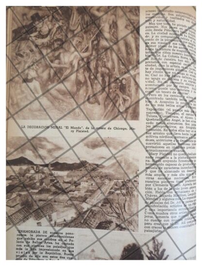 AFICHE RETRO EXPOSICION MARY PLAISTED EN MEXICO 1944 - Image 2