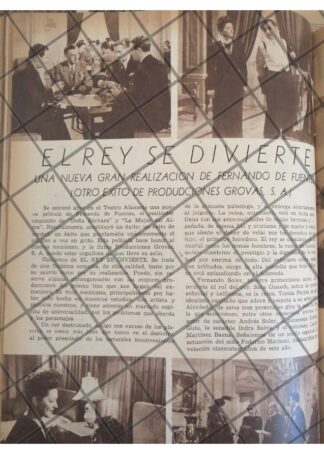 AFICHE RETRO FILMAN PELICULA. EL REY SE DIVIERTE 1944
