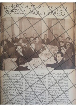 AFICHE RETRO HOMENAJES: PROFESOR MIGUE NASEO 1944