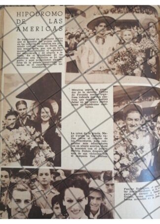AFICHE RETRO FAMOSOS EN HIPODROMO LAS AMERICAS
