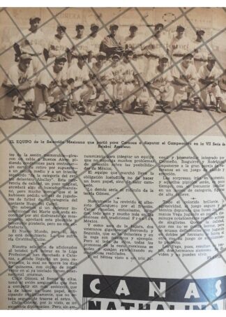 AFICHE RETRO SELECCION MEXICANA DE BEISBOL 1944