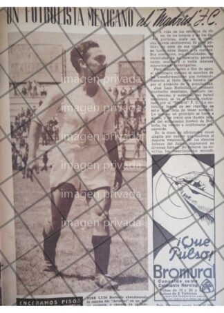 AFICHE RETRO JOSE LUIS BORBOLLA VA AL REAL MADRID 1944