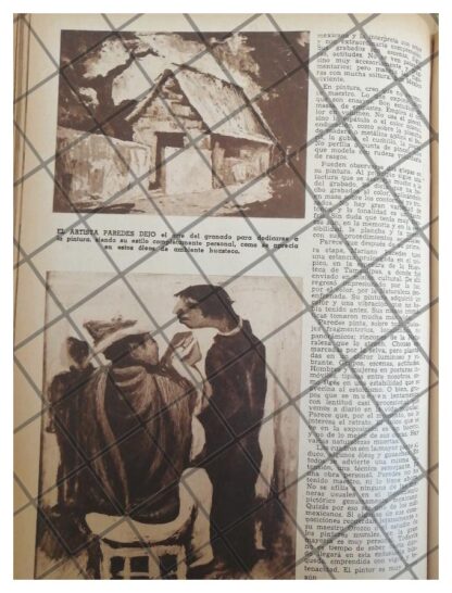 AFICHE RETRO EXPOSICION PINTOR MARIANO PAREDES 1944 - Image 2
