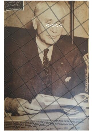 AFICHE RETRO RENUNCIA CORDELL HULL 1944