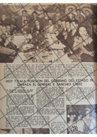 AFICHE RETRO 1944 TOMA POSESION SANQUEZ CANO, OAX