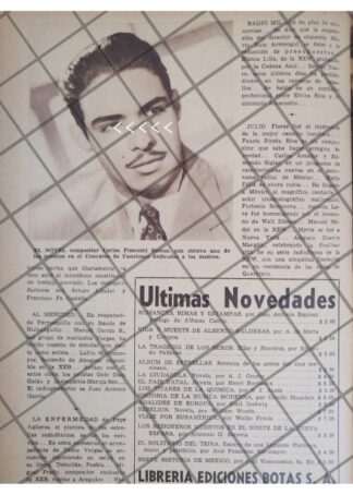 AFICHE RETRO INICIOS DE CARLOS PIMENTEL RAMOS 1944 etc