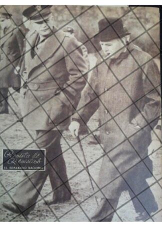 AFICHE ANTIGUO. DWIGHT EISENHOWER Y WINSTON CHURCHILL