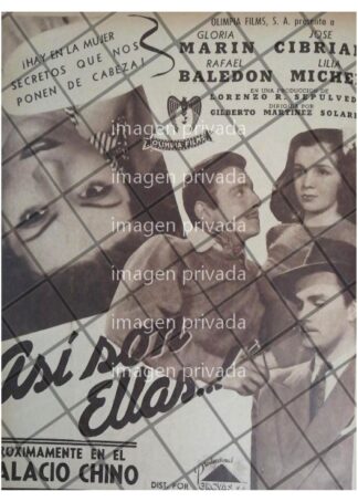 AFICHE RETRO PELICULA, ASI SON ELLAS 1944