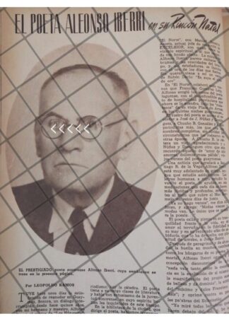 AFICHE ANTIGUO EL POETA ALFONSO IBERRI 1944 SONORA