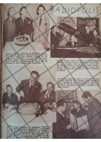 AFICHE RETRO XEW Y EMILIO AZCARRAGA 1944 PREMIO