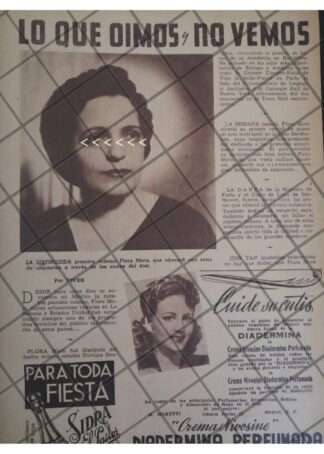 AFICHE RETROLA PIANISTA FLORA MORA Y OTROS 1944