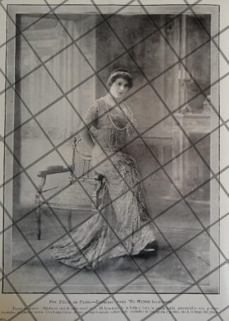 CARTEL ANTIGUO 1910 VESTIDOS DE LUJO CASA FELIX DE PARIS 17