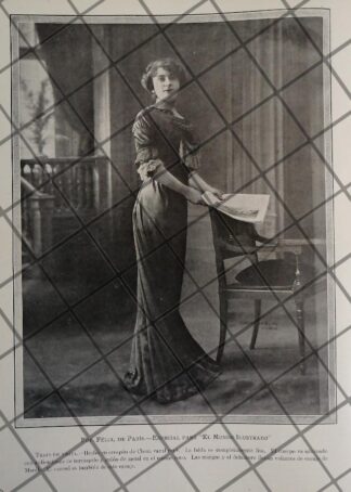 CARTEL ANTIGUO 1910 VESTIDOS DE LUJO CASA FELIX DE PARIS 2
