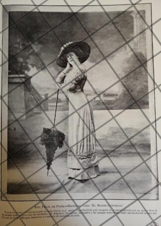CARTEL ANTIGUO 1910 VESTIDOS DE LUJO CASA FELIX DE PARIS 20
