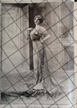 CARTEL ANTIGUO 1910 VESTIDOS DE LUJO CASA FELIX DE PARIS 21