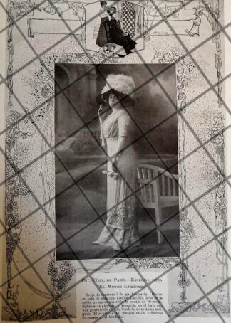 CARTEL ANTIGUO 1910 VESTIDOS DIBUJO ANTONIO GEDOVIUS -32