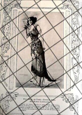 CARTEL ANTIGUO 1910 VESTIDOS DIBUJO ANTONIO GEDOVIUS -33