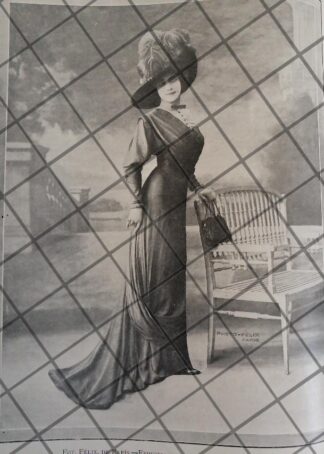 CARTEL ANTIGUO 1910 VESTIDOS DE LUJO CASA FELIX DE PARIS 4
