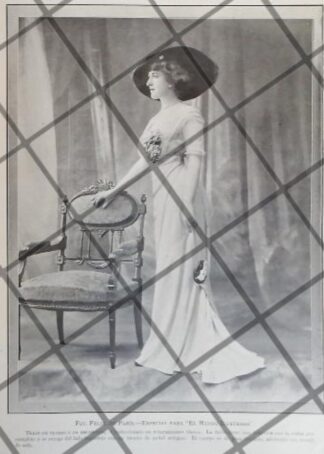 CARTEL ANTIGUO 1910 VESTIDOS DE LUJO CASA FELIX DE PARIS 7
