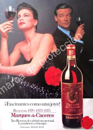 CARTEL ANTIGUO ORIGINAL DE VINOS MARQUES DE CACERES 1980s /2