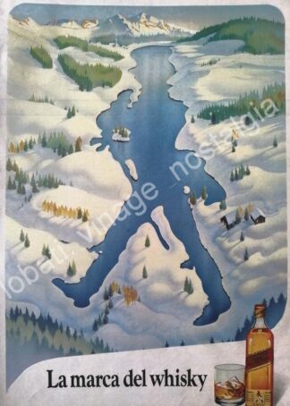 CARTEL ANTIGUO ORIGINAL DE WHISKY JHONNIE WALKER BLACK LABEL 1980s /12