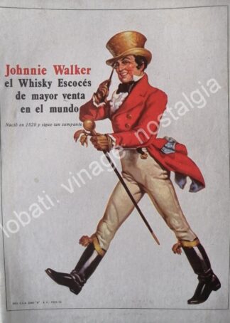 CARTEL ANTIGUO ORIGINAL DE WHISKY JHONNIE WALKER 1973 /16