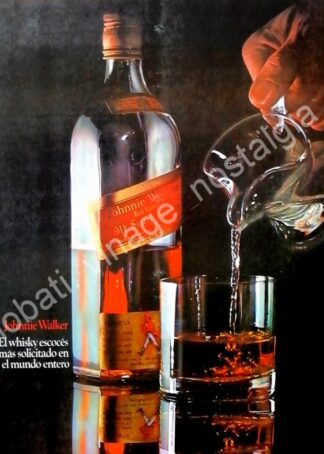 CARTEL ANTIGUO ORIGINAL DE WHISKY JHONNIE WALKER RED LABEL 1960s /14