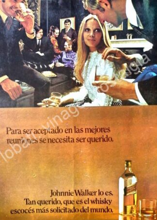 CARTEL ANTIGUO ORIGINAL DE WHISKY JHONNIE WALKER RED LABEL 1960s /13