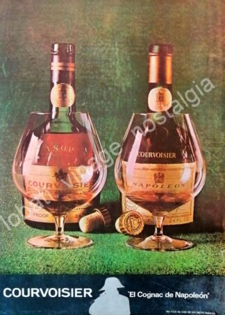 CARTEL ANTIGUO ORIGINAL DE COGNAC COURVOISIER NAPOLEON 1972 /V249