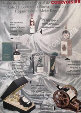 CARTEL ANTIGUO ORIGINAL DE VINOS Y COGNAC COURVOISIER 1967 /V251