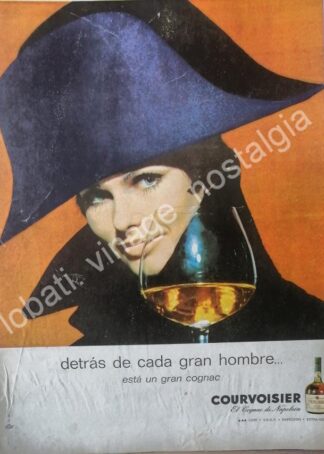 CARTEL ANTIGUO ORIGINAL DE COGNAC COURVOISIER NAPOLEON 1966 /V252