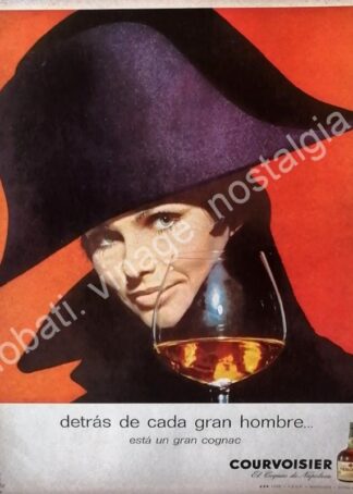 CARTEL ANTIGUO ORIGINAL DE COGNAC COURVOISIER NAPOLEON 1963 /V250